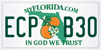 FL license plate ECPB30