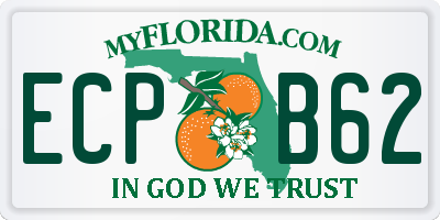 FL license plate ECPB62