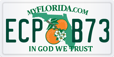 FL license plate ECPB73