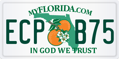 FL license plate ECPB75