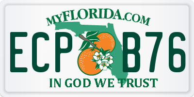 FL license plate ECPB76