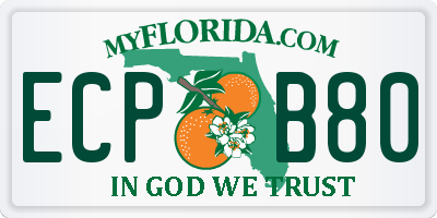 FL license plate ECPB80