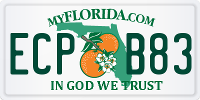 FL license plate ECPB83