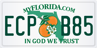 FL license plate ECPB85
