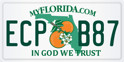 FL license plate ECPB87