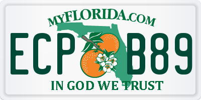FL license plate ECPB89