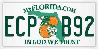 FL license plate ECPB92