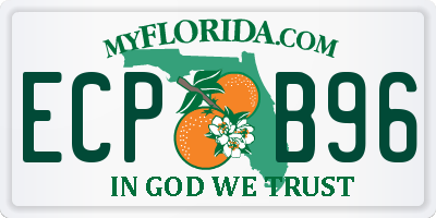 FL license plate ECPB96