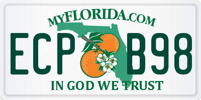 FL license plate ECPB98