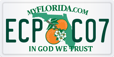 FL license plate ECPC07