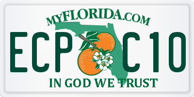 FL license plate ECPC10