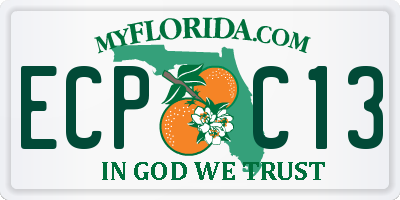 FL license plate ECPC13