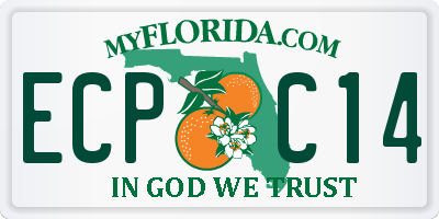 FL license plate ECPC14