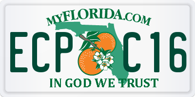 FL license plate ECPC16