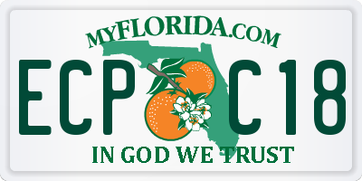 FL license plate ECPC18