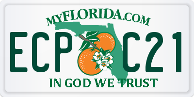 FL license plate ECPC21