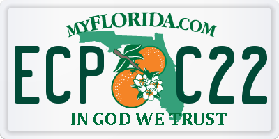 FL license plate ECPC22