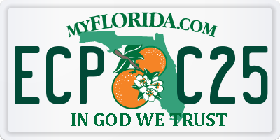 FL license plate ECPC25