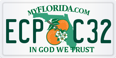 FL license plate ECPC32
