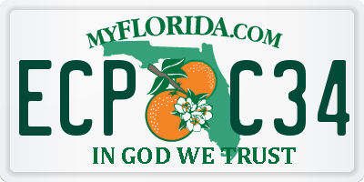 FL license plate ECPC34