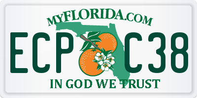 FL license plate ECPC38