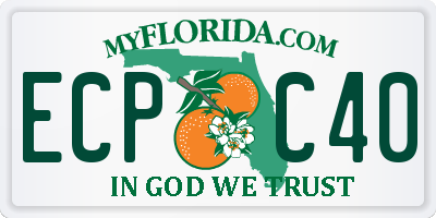FL license plate ECPC40
