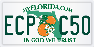 FL license plate ECPC50