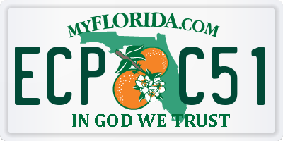 FL license plate ECPC51