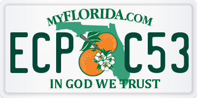 FL license plate ECPC53