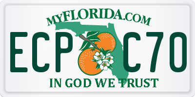 FL license plate ECPC70