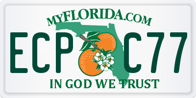FL license plate ECPC77