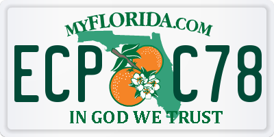 FL license plate ECPC78