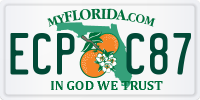 FL license plate ECPC87