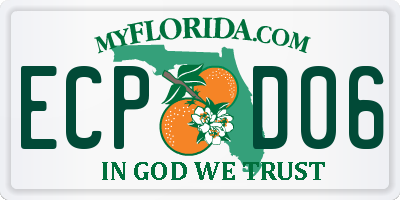 FL license plate ECPD06