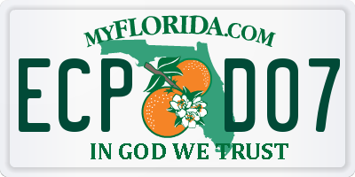 FL license plate ECPD07