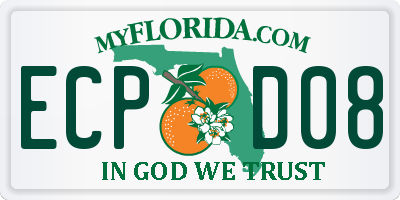 FL license plate ECPD08