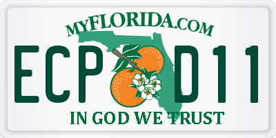 FL license plate ECPD11
