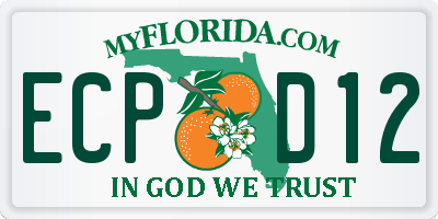 FL license plate ECPD12