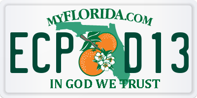 FL license plate ECPD13