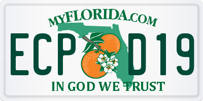 FL license plate ECPD19