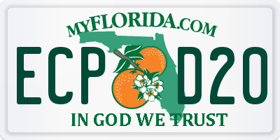 FL license plate ECPD20
