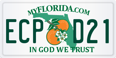 FL license plate ECPD21