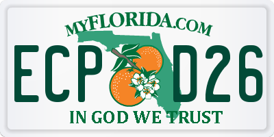 FL license plate ECPD26