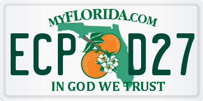 FL license plate ECPD27