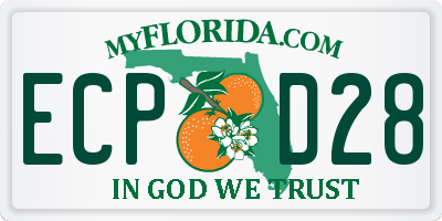 FL license plate ECPD28
