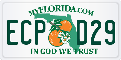 FL license plate ECPD29