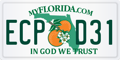 FL license plate ECPD31