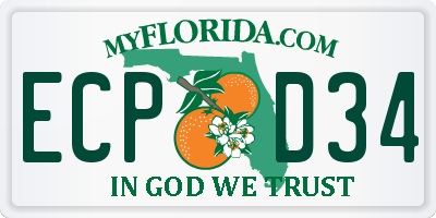 FL license plate ECPD34
