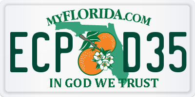 FL license plate ECPD35