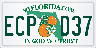 FL license plate ECPD37
